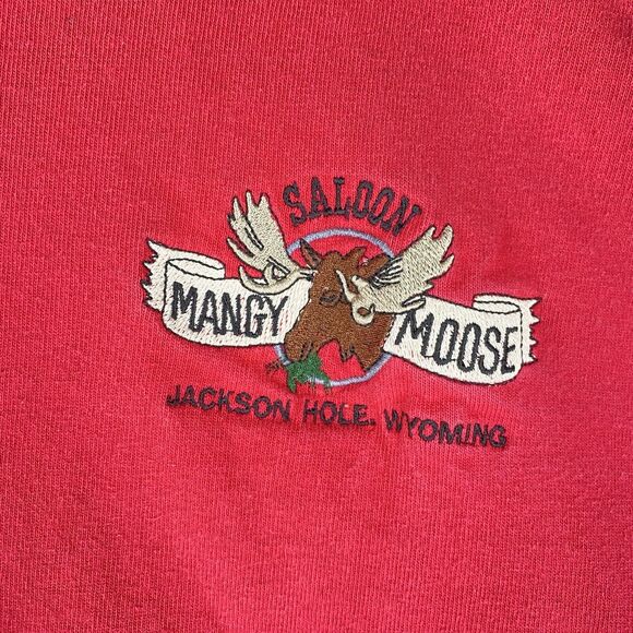 Vtg The Mangy Moose Saloon T Shirt Mens Sz XL Long Sleeve‎ Jackson Hole USA Made - Picture 5 of 13